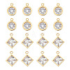 Unicraftale 16Pcs 4 Style 304 Stainless Steel Rhinestone Charms STAS-UN0055-94-1