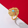 Geometric Brass Micro Pave Cubic Zirconia Finger Rings for Women GH1059-4-1