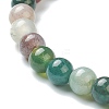 Natural Indian Agate Beaded Stretch Bracelets BJEW-D446-A-46-3