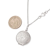 316 Stainless Steel Heart Oval Flat Round Locket Pendant 304 Stainless Steel Twisted Chain Necklaces NJEW-JN05839-3