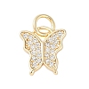 Rack Plating Brass Micro Pave Clear Cubic Zirconia Charms KK-Z060-05G-02-1