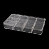 12 Grids Transparent Plastic Bead Storage Boxes with Lid CON-F021-01-2