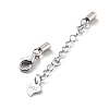 Anti-Tarnish Rhodium Plated 925 Sterling Silver Curb Chain Extender STER-G039-03C-P-2