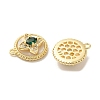 Brass Micro Pave Clear Cubic Zirconia Charms KK-Z073-24G-2