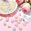 100Pcs 5 Colors Transparent Acrylic Beads TACR-YW0008-10-4