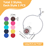 2Pcs 2 Styles 316 Surgical Stainless Steel Rhinestone Diffuser Locket Slider Bracelets BJEW-FI0001-84B-2
