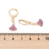 Brass Micro Pave Cubic Zirconia Leverback Earrings EJEW-K300-16G-5