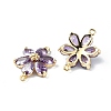 Brass Pave Medium Orchid Cubic Zirconia Connector Charms FIND-Z029-03G-2
