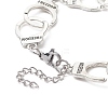 Tibetan Style Alloy Handcuff with Freedom Link Chain Necklaces for Men Women BJEW-JB09341-4