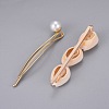 Iron Hair Clip and Stud Earrings Jewelry Sets SJEW-E331-08-5