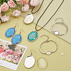 DIY Blank Oval Alloy Jewelry Set Making Kits SJEW-AB00001-4