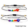 2Pcs Pride Month Evil Eye Glass Seed Beaded & Handmade Lampwork Braided Bead Bracelets MO7433-2-6