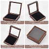 Square Wooden Single Coin Presentation Boxes CON-WH0086-101-4