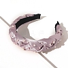 Plastic Imitation Pearl Cross Knotted Turban Hair Hoop PW-WGCC3DE-05-1