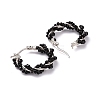 Glass Beaded Twisted Rope Hoop Earrings EJEW-M196-C01-S-01-2