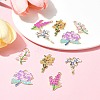 10Pcs 5 Styles Light Gold Plated Alloy Enamel Pendants ENAM-FS0001-87-9