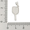 Rack Plating Brass Micro Pave Clear Cubic Zirconia Pendants KK-U021-08P-3