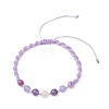 Natural White Moonstone & Malaysia Jade & Striped Agate & Amethyst Round Beads Braided Bead Bracelets for Women BJEW-JB12917-02-1