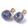 Top Golden Plated Natural Blue Spot Jasper Pendants G-T131-03E-2