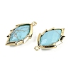 Synthetic Turquoise Faceted Leaf Pendants G-I375-04G-06-2