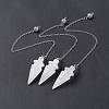 Natural Quartz Crystal Pointed Dowsing Pendulums AJEW-B020-01P-07-1