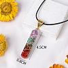 Resin with Gemstone inside 7 Chakra Pendant Necklaces PW-WG74B6A-01-2