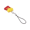 French Fries Glass Seed Beads Pendant Decorations HJEW-MZ00177-4