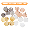 24Pcs 4 Colors 201 Stainless Steel Stud Earring Findings STAS-FH0001-78-3