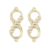 Brass Micro Pave Cubic Zirconia Heart Infinity Connector Charms KK-P350-12G-01-1