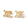 304 Stainless Steel Tiny Hollow Out Skull Stud Earrings for Women STAS-A065-06G-1