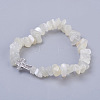 Natural White Moonstone Beads Stretch Bracelets BJEW-JB03926-10-1