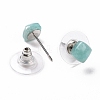 Natural Amazonite Ear Studs EJEW-K091-01P-05-3