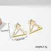 Brass Pave Clear Cubic Zirconia Hollow Triangle Stud Earrings AQ1166-5