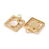 Brass Micro Pave Clear Cubic Zirconia Pendants KK-B083-29A-G-2