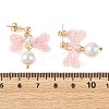 Glass Seed Bead and Shell Pearl Bead Dangle Earrings EJEW-MZ00766-01-5