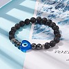 Natural Lava Rock & Synthetic Hematite Stretch Bracelet BJEW-JB08323-01-2