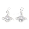 Rack Plating Brass Micro Pave Clear Cubic Zirconia Charms KK-D097-03S-1