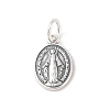 999 Sterling Silver Oval with Virgin Charms with Jump Rings STER-C006-01AS-1