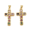Brass Micro Pave Cubic Zirconia Pendants CU-CBADC6C-12G-03-1