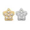 Brass Micro Pave Clear Cubic Zirconia Beads ZIRC-M113-03-1