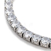 Brass Pave Clear Cubic Zirconia Flat Round Link Bracelets BJEW-YWC0002-04P-2