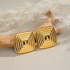 304 Stainless Steel Geometric Textured Square Stud Earrings VM3075-1-3