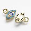 Brass Micro Pave Cubic Zirconia Charms ZIRC-F041-02G-1