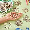  24pcs 12 Styles Unfinished Natural Poplar Wood Filigree Joiners Links WOOD-TA0001-81-6