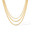 Stainless Steel Double Layer Necklaces for Women PW-WG2F46D-02-1