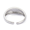 Platinum Enamel Heart Open Cuff Rings KK-C224-09P-3