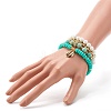 Shell Shape Cubic Zirconia Charm Stretch Bracelets Set for Teen Girl Women BJEW-JB06850-04-11