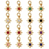 16Pcs 8 Colors Brass Micro Pave Cubic Zirconia Pendants KK-SZ0003-92-1