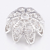 Brass Micro Pave Cubic Zirconia Bead Caps ZIRC-K075-46P-1