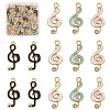 60Pcs 4 Colors Alloy Enamel Pendants ENAM-YW0005-58-1